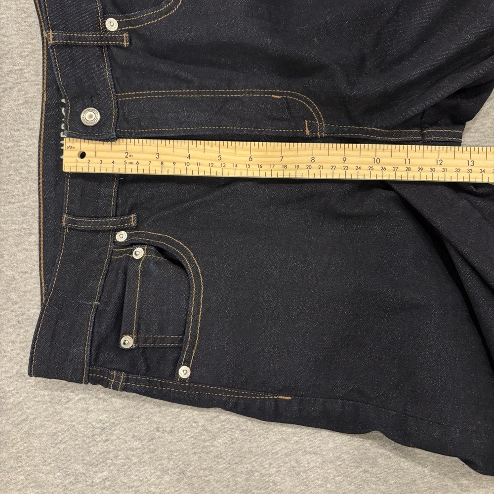 American Eagle Wide Leg Jeans Womens's Size 14 X-Long Blue Dark Wash Denim Flare - Picture 6 of 11